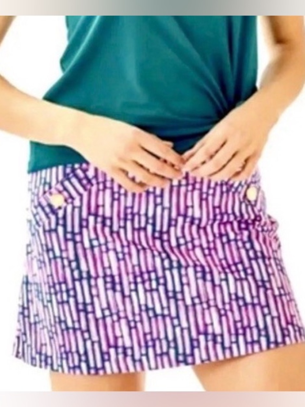 Lilly Pulitzer. Madison Mandevilla Pink Slathouse Stripe Skort. Size Medium.